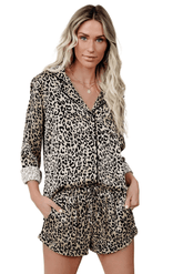 Leopard Shirt And Shorts Pajamas Set - Shah S. Sahota